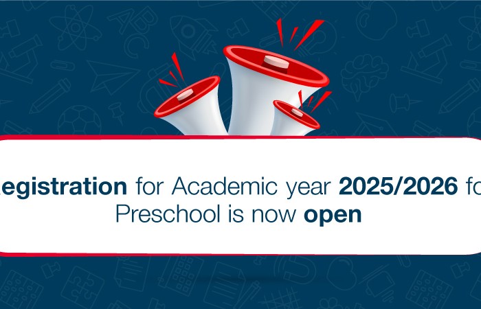 Registration for Academic year 2025/2026 for Preschool is now open!  